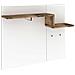 Mobile Da Ingresso Ezio, Entratina Moderna Multifunzione, Armadietto Multiuso Per Atrio, 100% Made In Italy, Cm 120x30h100, Bianco Lucido E Acero - Foto miniatura 2