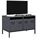 Mobile Tv Antracite 68x39x43,5 Cm In Acciaio Laminato A Freddo - Foto miniatura 1