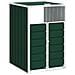 Copribidone con Ruote Bidone Singolo Verde 72x81x115cm Acciaio - Foto miniatura 1