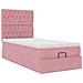 Struttura Letto Pouf con Materassi Rosa 80x200 cm Velluto - Foto miniatura 7