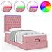 Struttura Letto Pouf con Materassi Rosa 80x200 cm Velluto - Foto miniatura 5