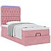 Struttura Letto Pouf con Materassi Rosa 80x200 cm Velluto - Foto miniatura 6