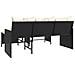Divano da Giardino con Tavolo e Cuscini a L Nero in Polyrattan - Foto miniatura 7