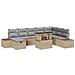 Set divano giardino 9 pezzi con cuscini beige polyrattan - Foto miniatura 1