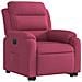 Poltrona Alzapersona Reclinabile Elettrica Rosso Vino Velluto - Foto miniatura 3