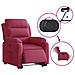 Poltrona Alzapersona Reclinabile Elettrica Rosso Vino Velluto - Foto miniatura 5
