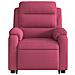 Poltrona Alzapersona Reclinabile Elettrica Rosso Vino Velluto - Foto miniatura 8
