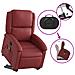 Poltrona Alzapersone Massaggi Reclinabile Rosso Vino Similpelle - Foto miniatura 6