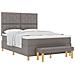 Letto con Box Spring con Materasso e Panca Tortora 160x200 cm Tessuto - Foto miniatura 1