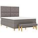 Letto con Box Spring con Materasso e Panca Tortora 160x200 cm Tessuto - Foto miniatura 3