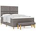 Letto con Box Spring con Materasso e Panca Tortora 160x200 cm Tessuto - Foto miniatura 4