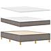 Letto con Box Spring con Materasso e Panca Tortora 160x200 cm Tessuto - Foto miniatura 6