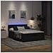 Pouf Letto con Materasso e LED Nero 140x200 cm in Tessuto - Foto miniatura 3