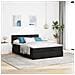 Pouf Letto con Materasso e LED Nero 140x200 cm in Tessuto - Foto miniatura 4