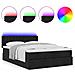 Pouf Letto con Materasso e LED Nero 140x200 cm in Tessuto - Foto miniatura 5