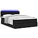 Pouf Letto con Materasso e LED Nero 140x200 cm in Tessuto - Foto miniatura 6