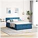 Struttura Letto Pouf con Materasso 140x190 cm in Velluto - Foto miniatura 3