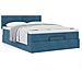 Struttura Letto Pouf con Materasso 140x190 cm in Velluto - Foto miniatura 4