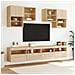 Mobile Tv A Parete Con Luci Led Rovere Sonoma 100x30x40 Cm - Foto miniatura 5