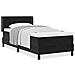 Letto Box Spring con Materasso Nero 100x200 cm in Velluto Nero - Foto miniatura 4