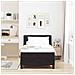 Letto Box Spring con Materasso Nero 100x200 cm in Velluto Nero - Foto miniatura 5