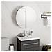 Armadio da Bagno con Specchio Rotondo e LED Grigio 40x40x17,5cm - Foto miniatura 2
