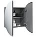 Armadio da Bagno con Specchio Rotondo e LED Grigio 40x40x17,5cm - Foto miniatura 5