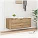 Mobile per scarpe con porta rovere artigianale 100 x 35 x 38 cm - Foto miniatura 4