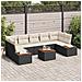 Set Divano da Giardino con cuscino 8 pcs Nero Poly Rattan - Foto miniatura 2