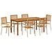 Set da Pranzo per Giardino 7 pcs Beige Poly Rattan - Foto miniatura 1
