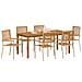 Set da Pranzo per Giardino 7 pcs Beige Poly Rattan - Foto miniatura 3