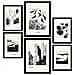 Set Di 6 Stampe Negli Angoli Di Inchiostro Nero Stampe Artistiche E Astratte Per L'interior Design A3 & A4 Cornice Nera - Foto miniatura 1