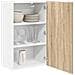 Armadio pensile Riga Quercia Sonoma e Bianca 50 x 31 x 80 cm - Foto miniatura 3