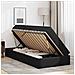 Letto con contenitore e materasso 2 pcs Nero Pelle - Foto miniatura 4