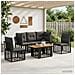 Set Divano da Giardino 6 pz Nero e Grigio scuro polyrattan - Foto miniatura 5