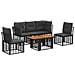 Set Divano da Giardino 6 pz Nero e Grigio scuro polyrattan - Foto miniatura 1