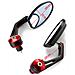 Specchietti 22mm Manubrio Moto Retrovisori Metallo Universali Ovali Rosso - Foto miniatura 2