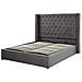 Letto Imbottito In Velluto Grigio Con Contenitore 160 X 200 Cm Lubbon - Foto miniatura 9