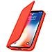 Custodia Iphone X / Xs Portacarte Funzione Supporto Similpelle Liscia Rosso - Foto miniatura 4