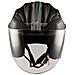 Casco Moto Jet Scooter Visiera Doppia Ece22-05 Certificato Nero Opaco Argento S - Foto miniatura 6