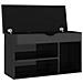 Panca Porta Scarpe Cuscino Nero Lucido 80x30x47cm Multistrato - Foto miniatura 2