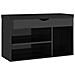 Panca Porta Scarpe Cuscino Nero Lucido 80x30x47cm Multistrato - Foto miniatura 1