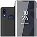 Custodia Compatibile Con Samsung Galaxy A10s In Tormalina Nera - Clear View Specchio Coperchio Protettivo Con Funzione Di Supporto Protezione A 360 Gradi - Foto miniatura 1