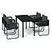 Set Mobili Da Pranzo Per Giardino 5 Pz Nero - Foto miniatura 2