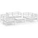 Set Divani Da Giardino 7 Pz Bianco In Legno Massello Di Pino - Foto miniatura 2