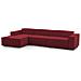Divano Fisso Licia, Divano Componibile A 4 Posti Con Penisola Sinistra, 100% Made In Italy, Sofà Moderno In Tessuto, Cm 340x170h70, Rosso - Foto miniatura 2