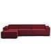 Divano Fisso Licia, Divano Componibile A 4 Posti Con Penisola Sinistra, 100% Made In Italy, Sofà Moderno In Tessuto, Cm 340x170h70, Rosso - Foto miniatura 3
