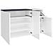 Scarpiera Steve, Mobile Multiuso 3 Ante E 1 Anta A Ribalta, Portascarpe Da Ingresso, 100% Made In Italy, Cm 120x40h80, Bianco Lucido E Ardesia - Foto miniatura 4