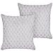 Set Di 2 Cuscini Purslane Finta Pelliccia 43 X 43 Cm Grigio Chiaro Trama Geometrica - Foto miniatura 4