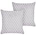 Set Di 2 Cuscini Purslane Finta Pelliccia 43 X 43 Cm Grigio Chiaro Trama Geometrica - Foto miniatura 10